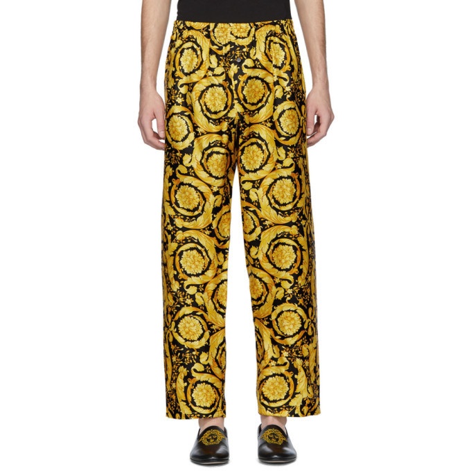 Photo: Versace Underwear Black and Gold Barocco Lounge Pants