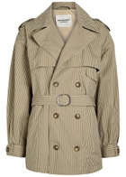 Isabel Marant étoile Claya Striped Belted Cotton Jacket Beige