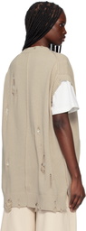 YOHJI YAMAMOTO Taupe 7G2P Jersey V Neck Vest