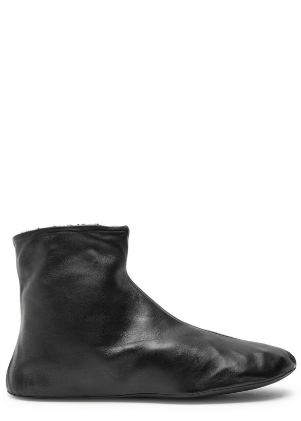 Photo: The Row Stella Shearling-lined Leather Ankle Boots Black