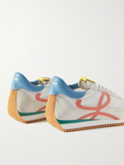 Loewe - Paula's Ibiza Flow Runner Leather-Trimmed Suede and Mesh Sneakers - White
