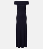 Alaïa Off-shoulder jersey maxi dress