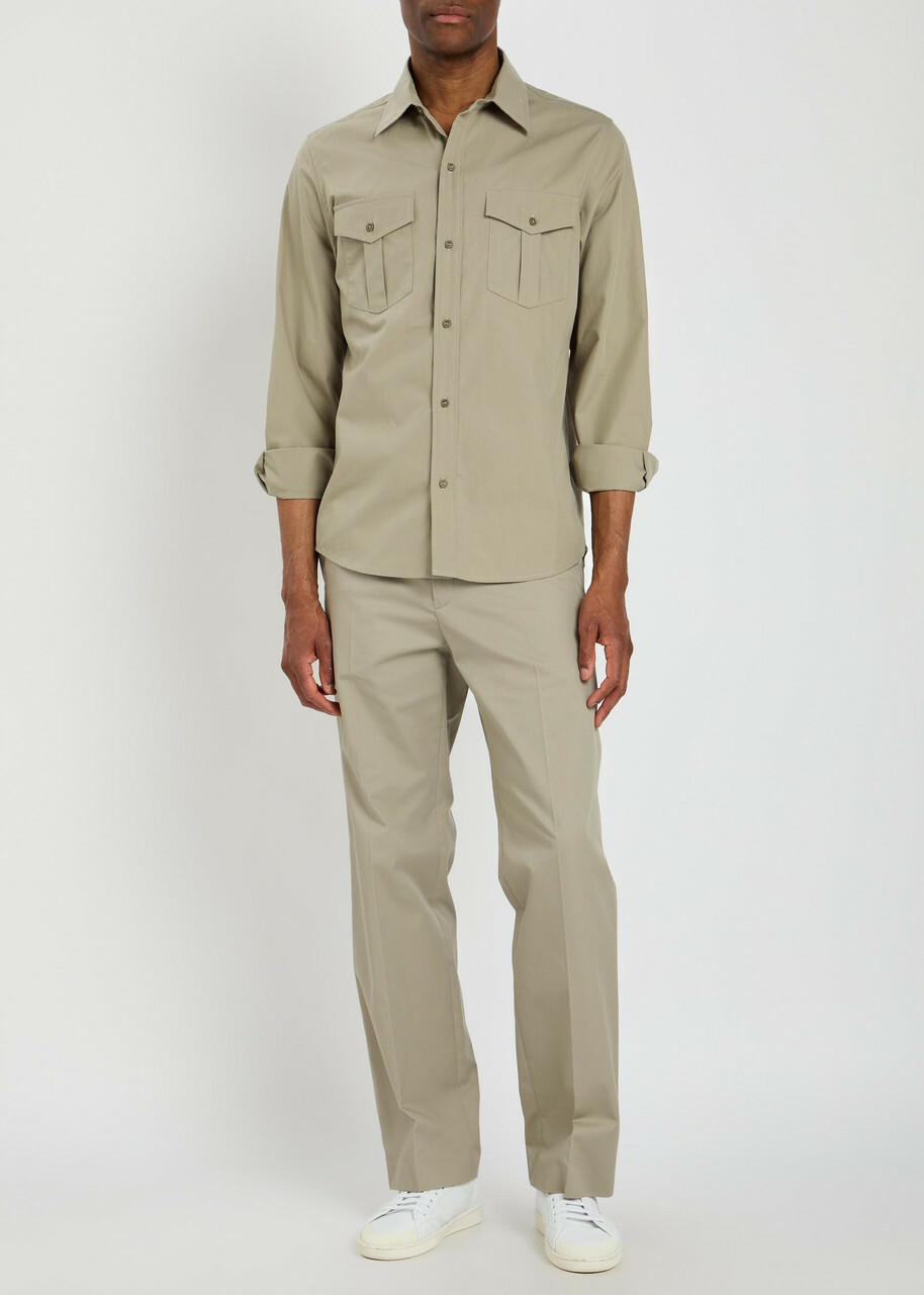 A.P.C. Warren Cotton-poplin Overshirt Khaki