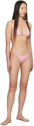 Versace Underwear Pink Barocco Bikini Top