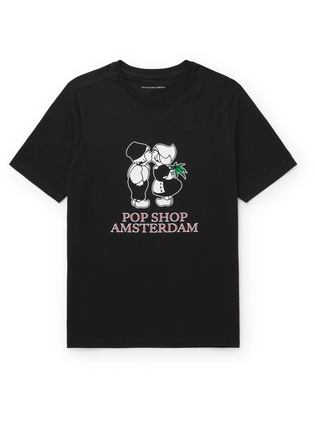 Photo: POP TRADING COMPANY - Printed Cotton-Jersey T-Shirt - Black - S
