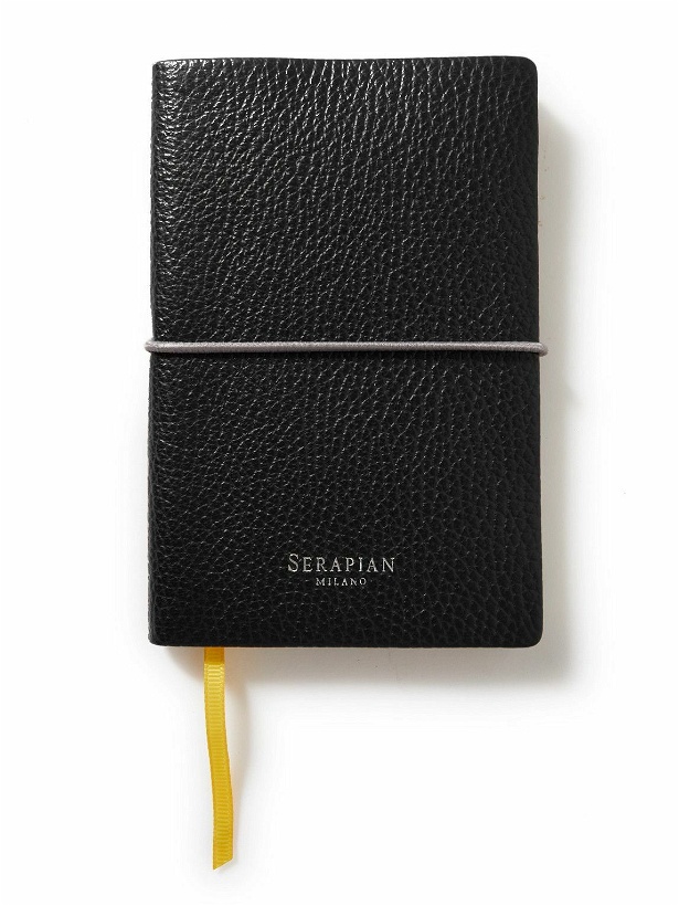 Photo: Serapian - Small Logo-Print Full-Grain Leather Notebook