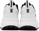 Burberry White & Navy Check Sneakers