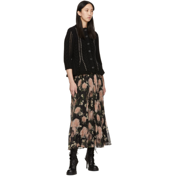 Alexander McQueen Black Knit Chain Cardigan Alexander McQueen