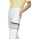 Thom Browne White Jersey 4-Bar Lounge Pants