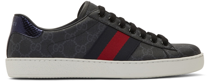 Photo: Gucci Black GG Supreme Ace Sneakers