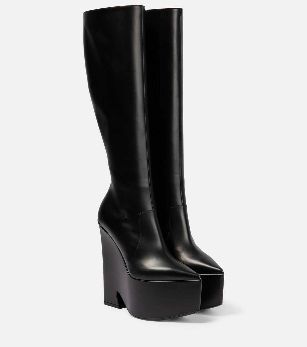 Versace - Tempest leather platform knee-high boots