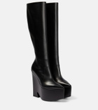Versace - Tempest leather platform knee-high boots