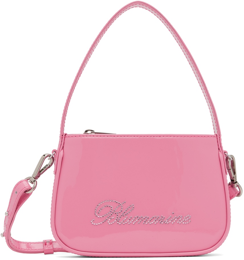Blumarine Pink Rhinestone Logo Bag Blumarine