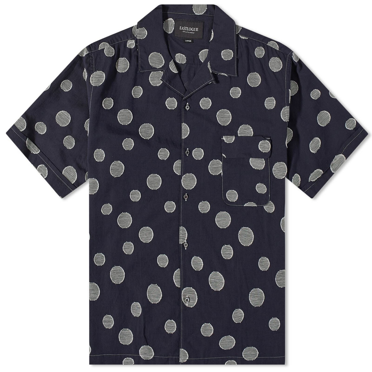 Eastlogue Men's Holiday Short Sleeve Shirt in Black/White Dot Eastlogue