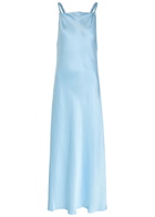 Polo Ralph Lauren Twisted Strap Detail Satin Maxi Dress Light Blue