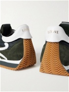LOEWE - Flow Runner Leather-Trimmed Suede and Nylon Sneakers - Green