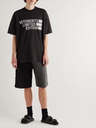 VETEMENTS - Oversized Logo-Print Cotton Jersey T-Shirt - Black