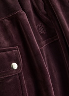 Juicy Couture Del Ray Logo Velour Sweatpants Dark Red