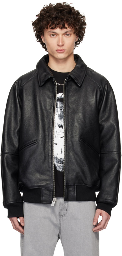 Photo: 1017 ALYX 9SM Black Varsity Leather Jacket
