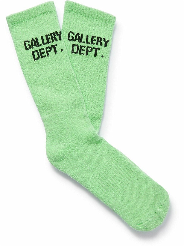 Photo: Gallery Dept. - Clean Logo-Jacquard Ribbed Recycled Cotton-Blend Socks