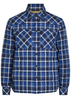 Moncler Grenoble Quilted Checked Stretch-cotton Overshirt Blue