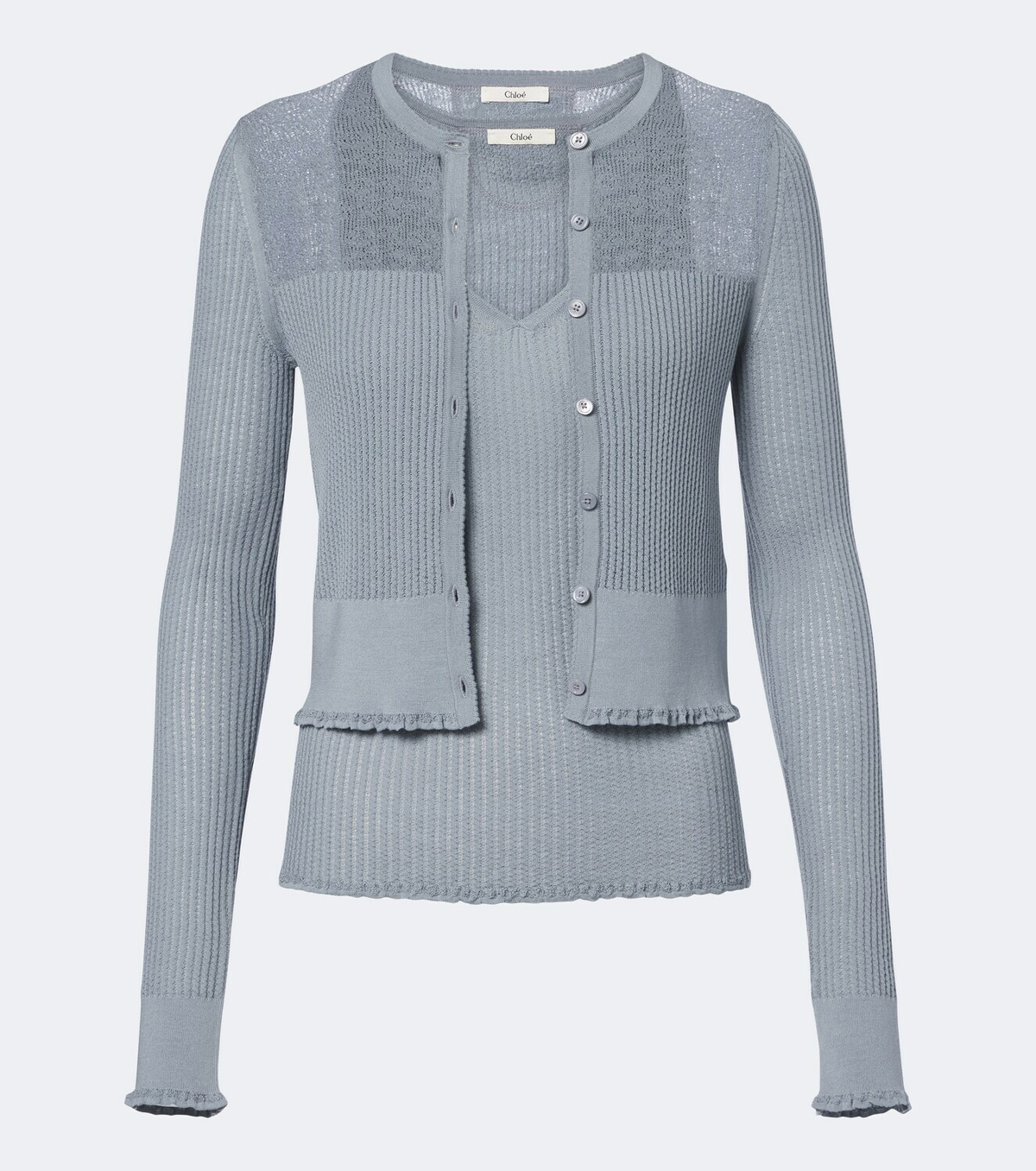 Chloé Knitted wool top and cardigan set