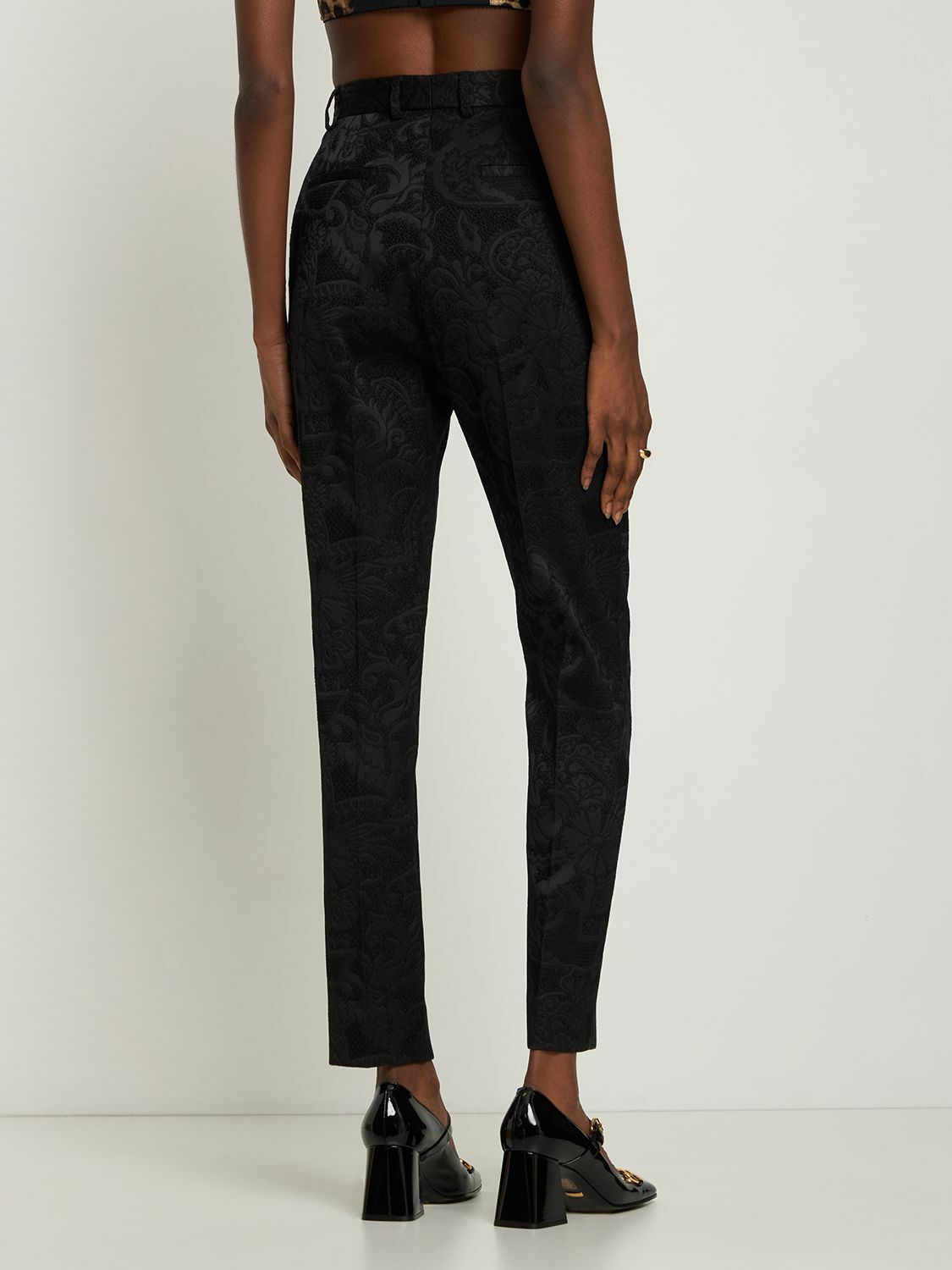 DOLCE & GABBANA - High Rise Jacquard Straight Pants Dolce