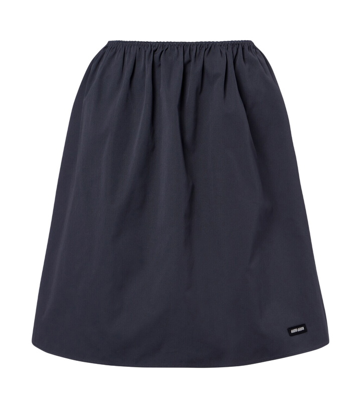 Photo: Miu Miu Cotton poplin midi skirt