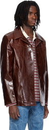MMIC Brown Boulevard Leather Coat