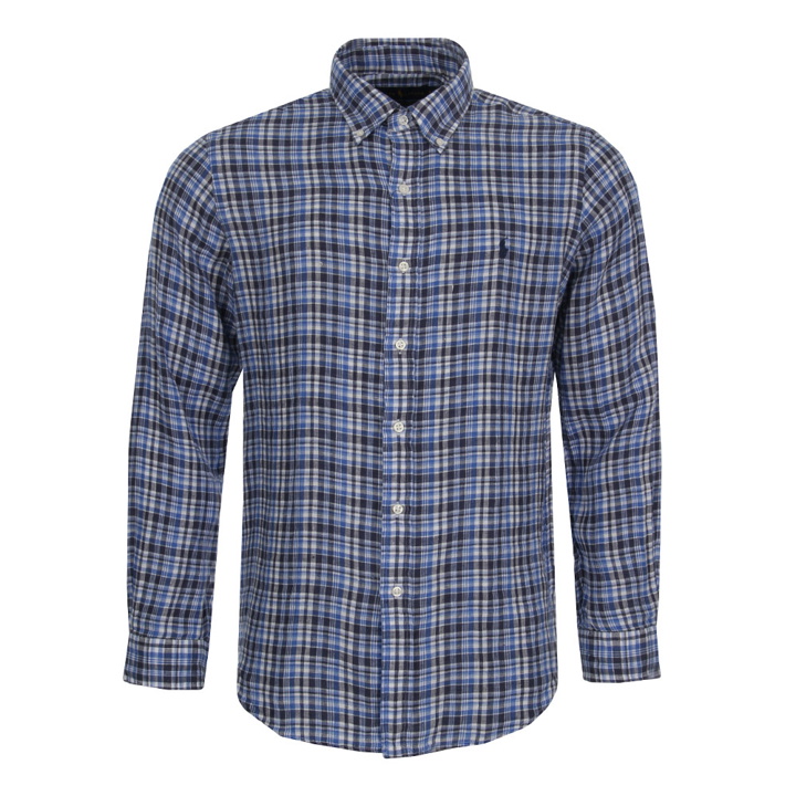 Photo: Linen Check Shirt - Blue Multi