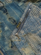 KAPITAL - Boro Distressed Patchwork Denim Jacket - Blue