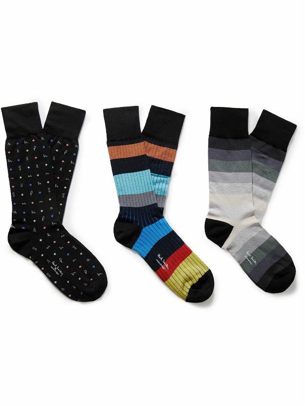 Photo: Paul Smith - Three-Pack Jacquard-Knit Cotton-Blend Socks
