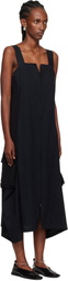 Y's Black E-Work Pocket Maxi Dress