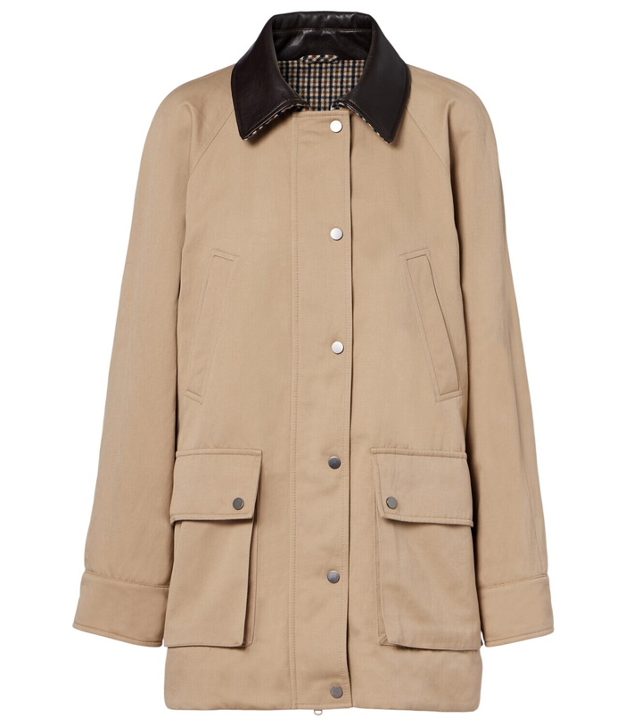 Photo: Brunello Cucinelli Leather-trimmed cotton and linen jacket