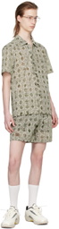 Olly Shinder Green Warp Shorts