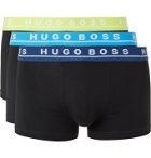 Hugo Boss - Three-Pack Stretch-Cotton Boxer Briefs - Blue