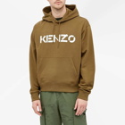 Kenzo Men's Bi-Colour Logo Popover Hoody in Khaki
