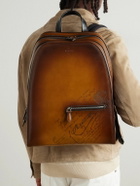 Berluti - Working Day Scritto Venezia Leather and Twill Backpack