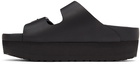 Birkenstock Black Papillio Leather Narrow Arizona Platform Sandals