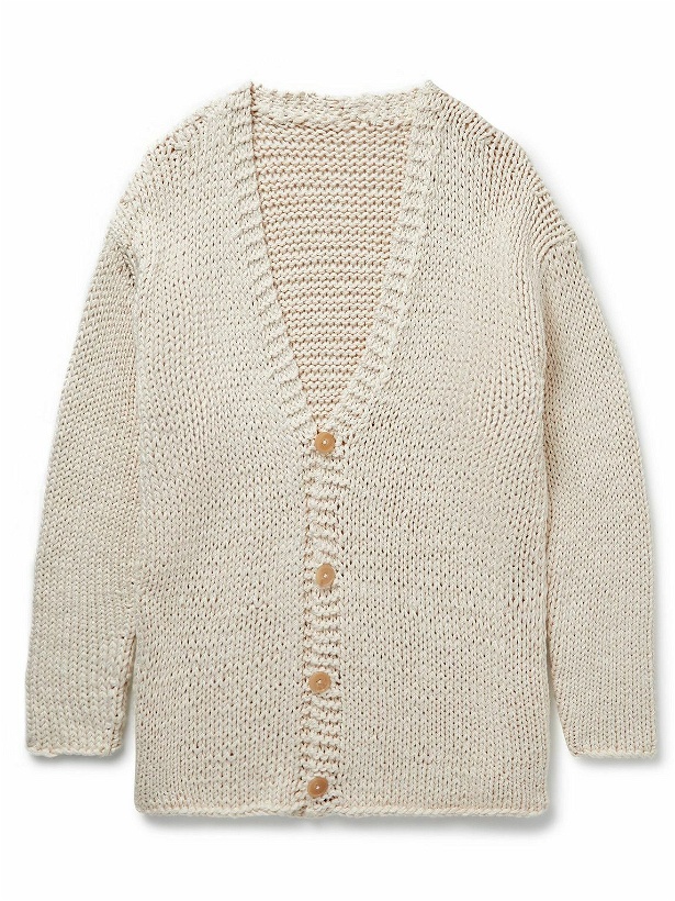 Photo: The Row - Zaydi Open-Knit Cotton and Silk-Blend Cardigan - Neutrals