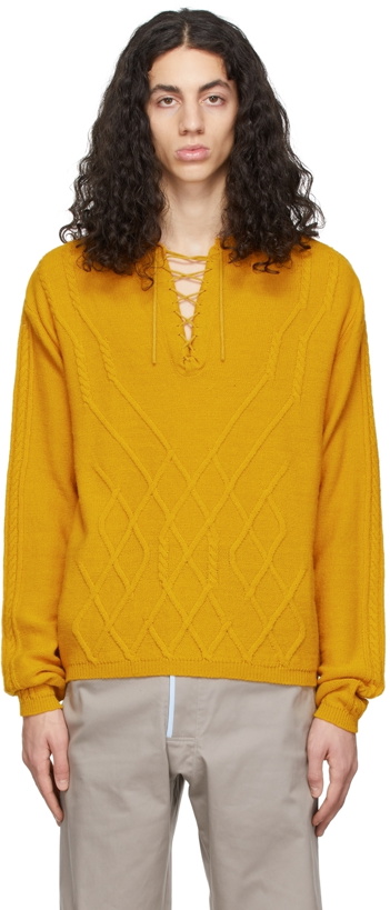 Photo: Kiko Kostadinov Yellow Acrylic Sweater