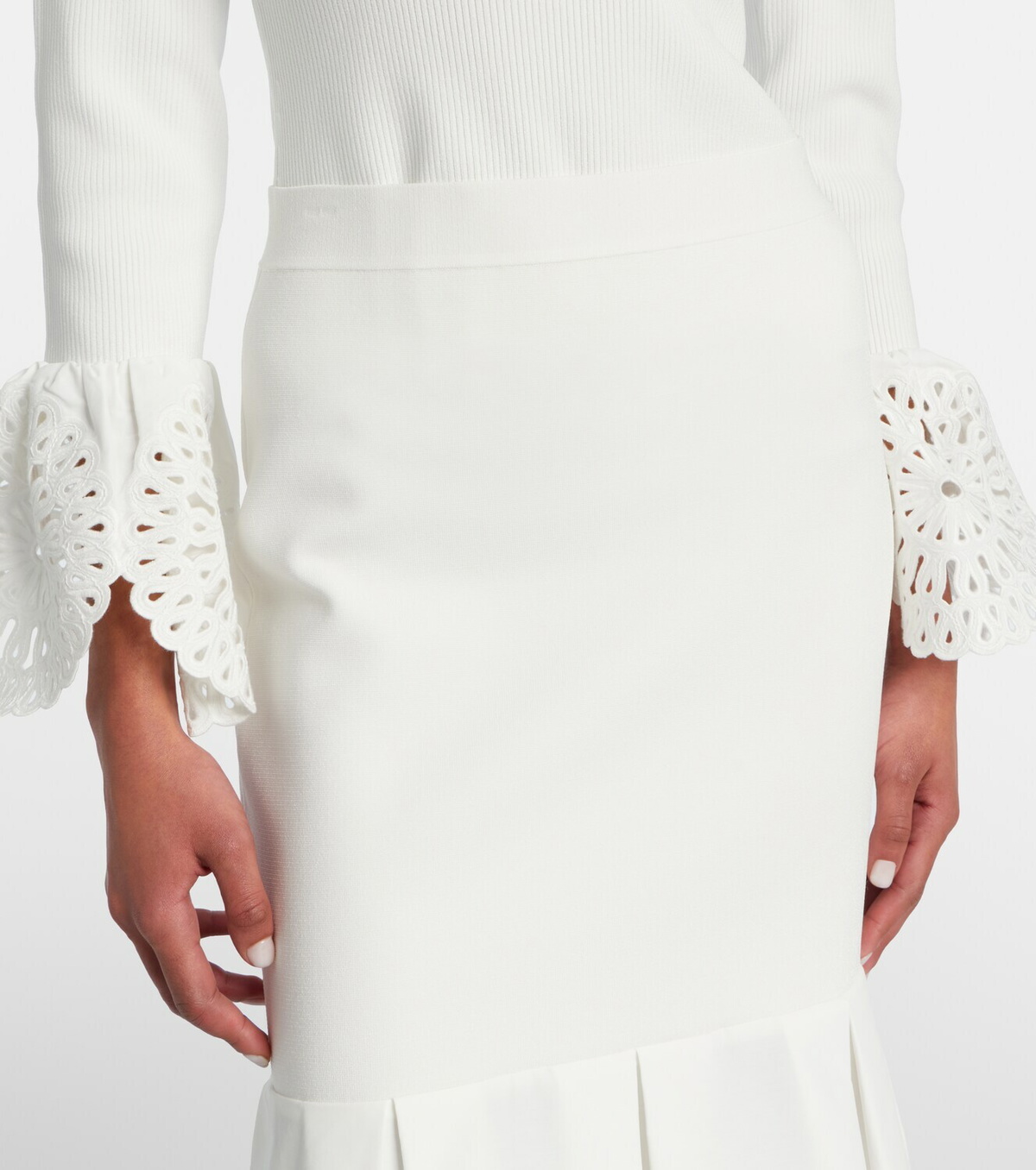 Simkhai Broderie anglaise midi skirt