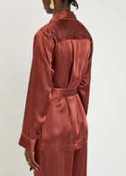 Forte_forte Metallic Satin Shirt Jacket Burgundy