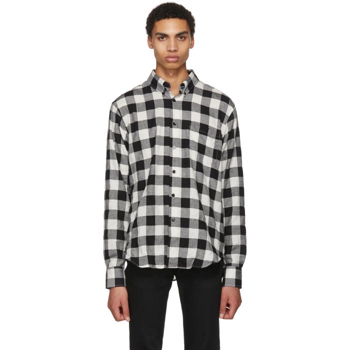 Photo: Naked and Famous Denim Black and White Buffalo Check Lightweight Shirt