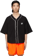 We11done Black Terrycloth Baseball Short Sleeve Shirt