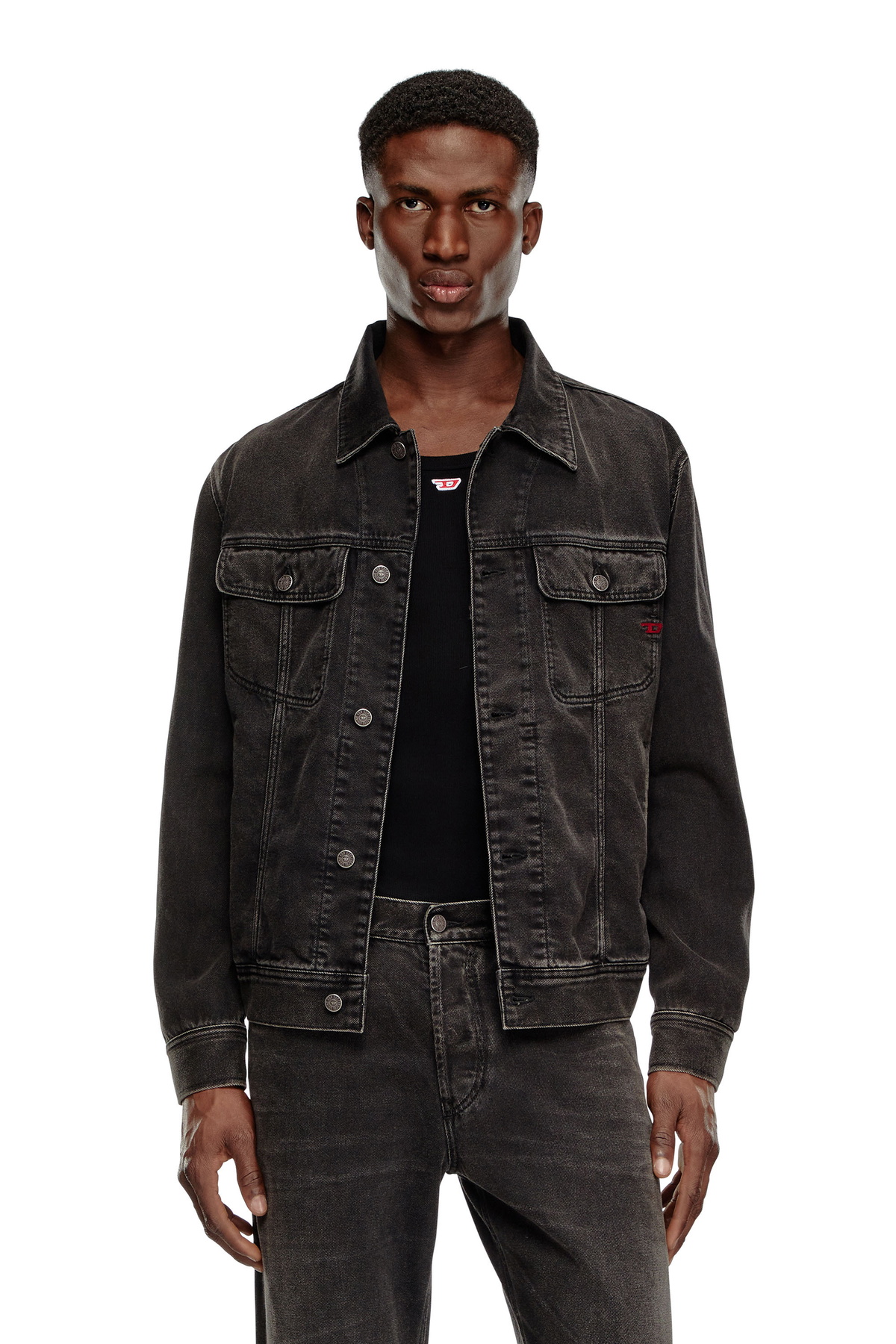 Diesel Regular-fit trucker jacket - Denim Jackets Mens in Diesel Regular-fit trucker jacket - Denim Jackets Mens in