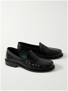 VINNY's - Yardee Croc-Effect Leather Penny Loafers - Black