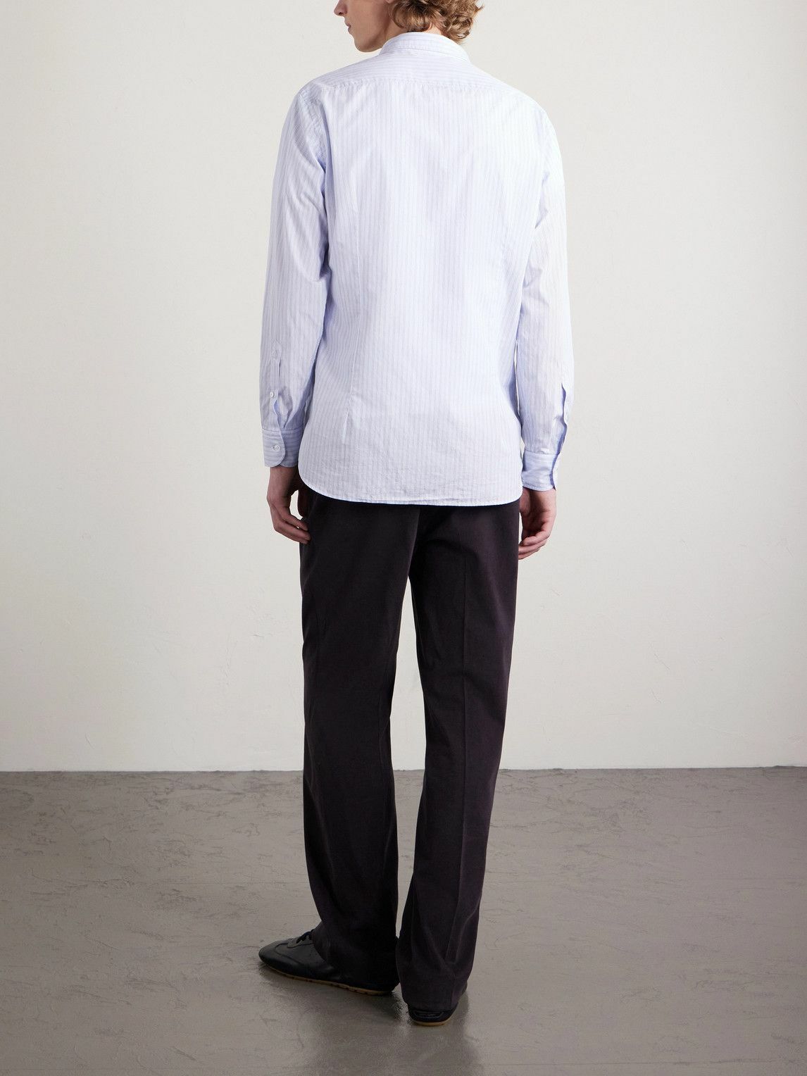 Lardini - Striped Cotton Shirt - Blue