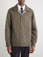 Dunhill - Reversible Padded Checked Wool Overshirt - Brown