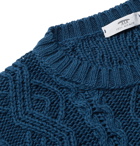 Inis Meáin - Cable-Knit Organic Pima Cotton Sweater - Blue